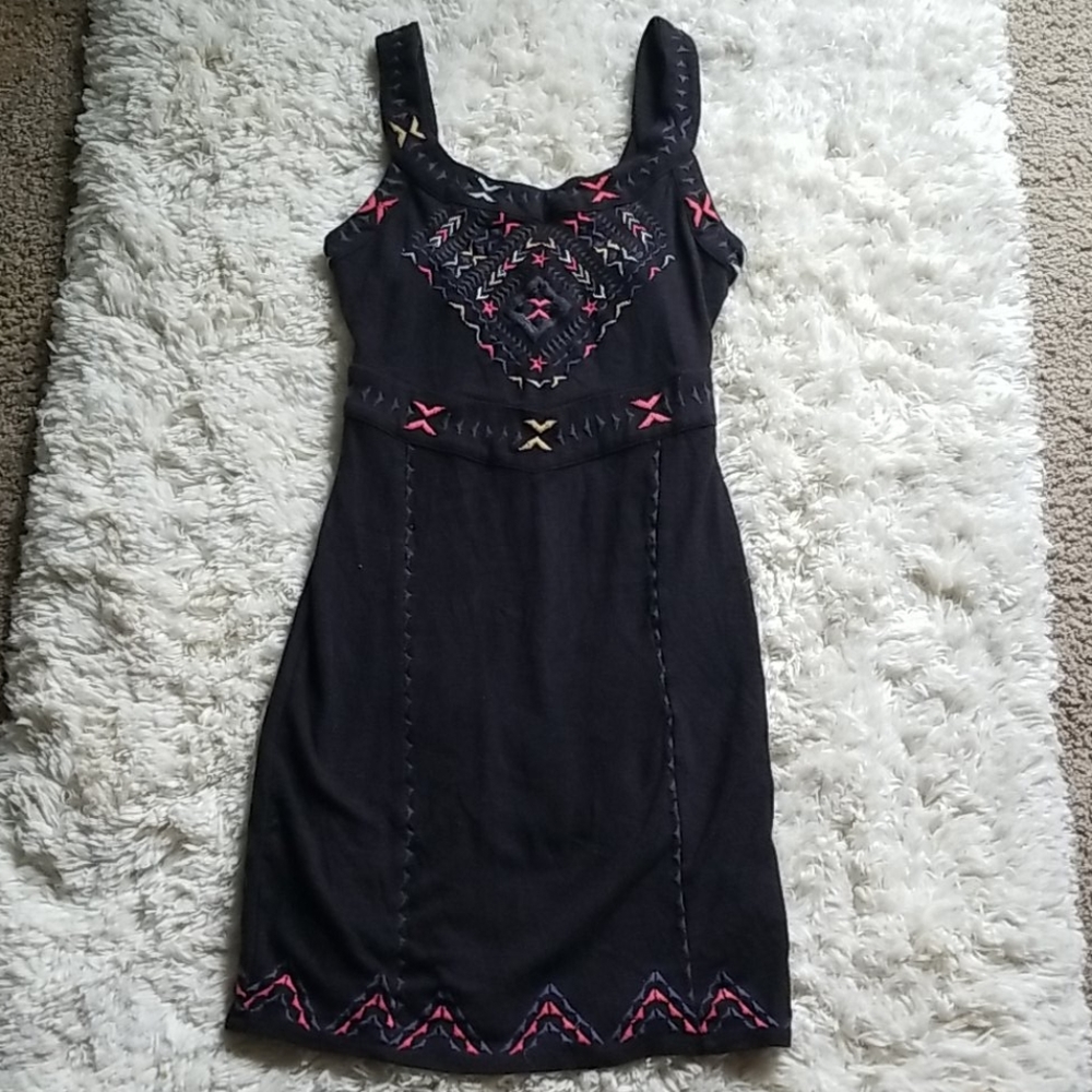 Free people black designed dress